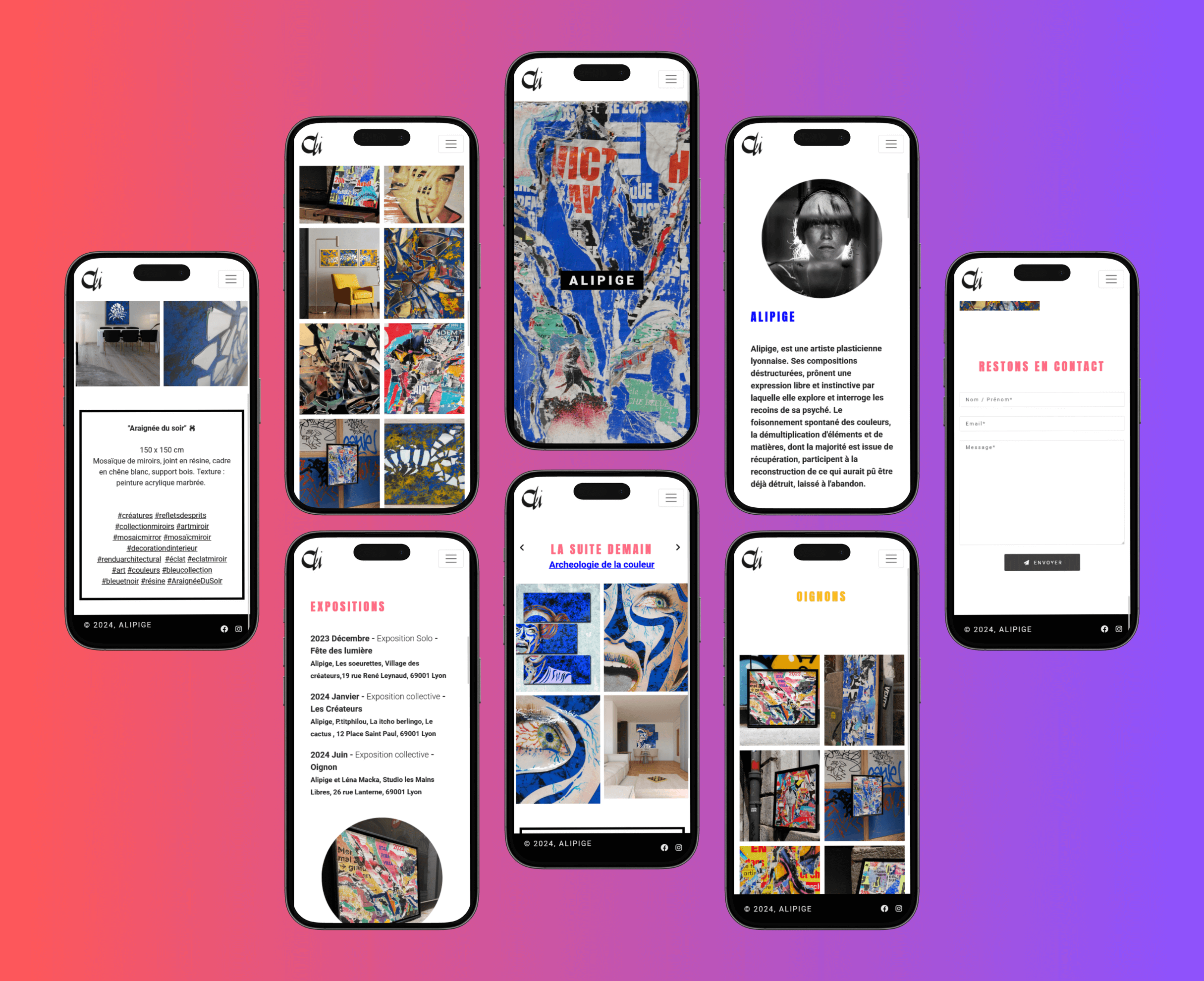 Captures d'écran: Site vitrine Alipige