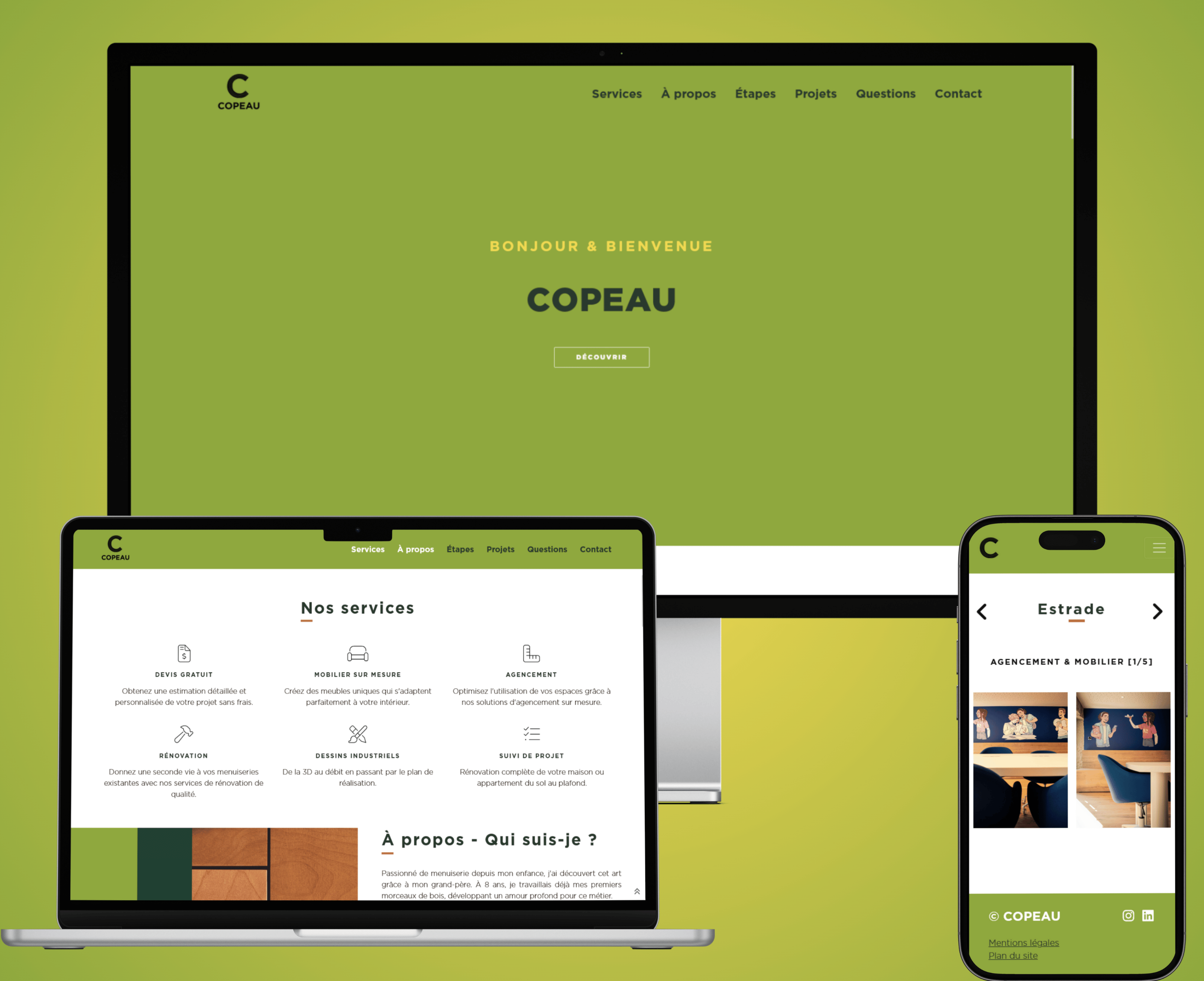 Comparaison 1ere : Site vitrine Copeau
