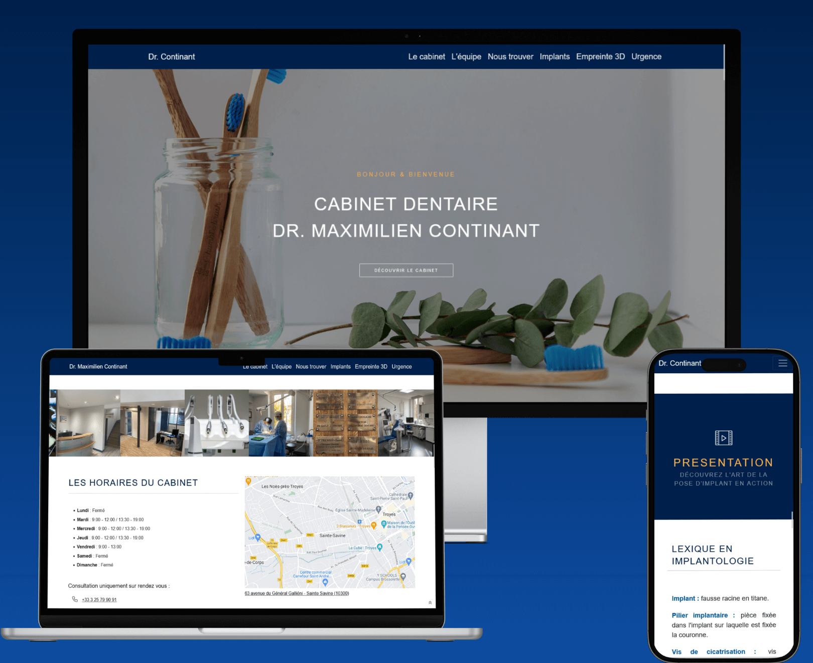 Comparaison 1ere : Site vitrine Docteur Continant