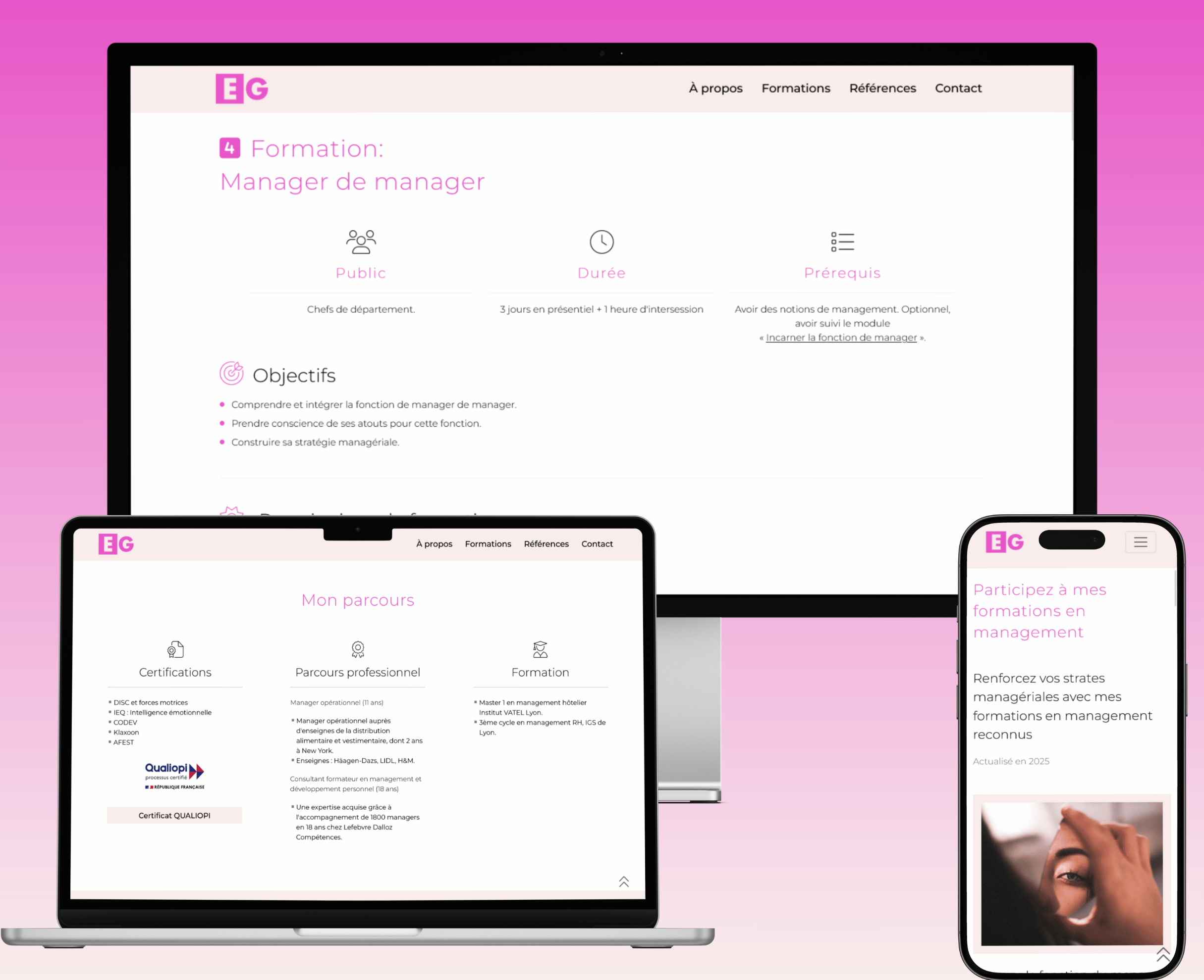 Comparaison 2eme : Site vitrine EG Formation
