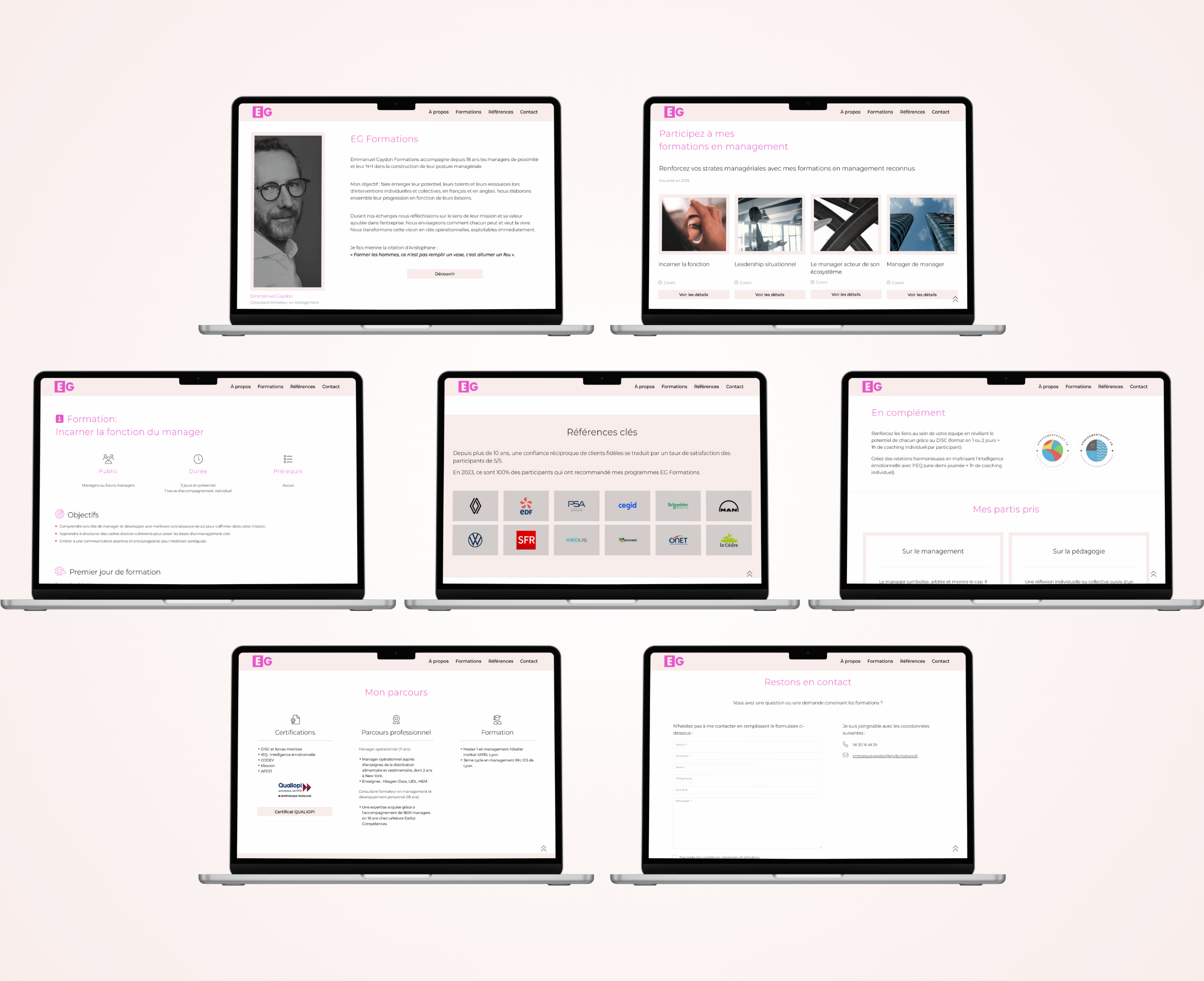 Captures d'écran: Site vitrine EG Formation
