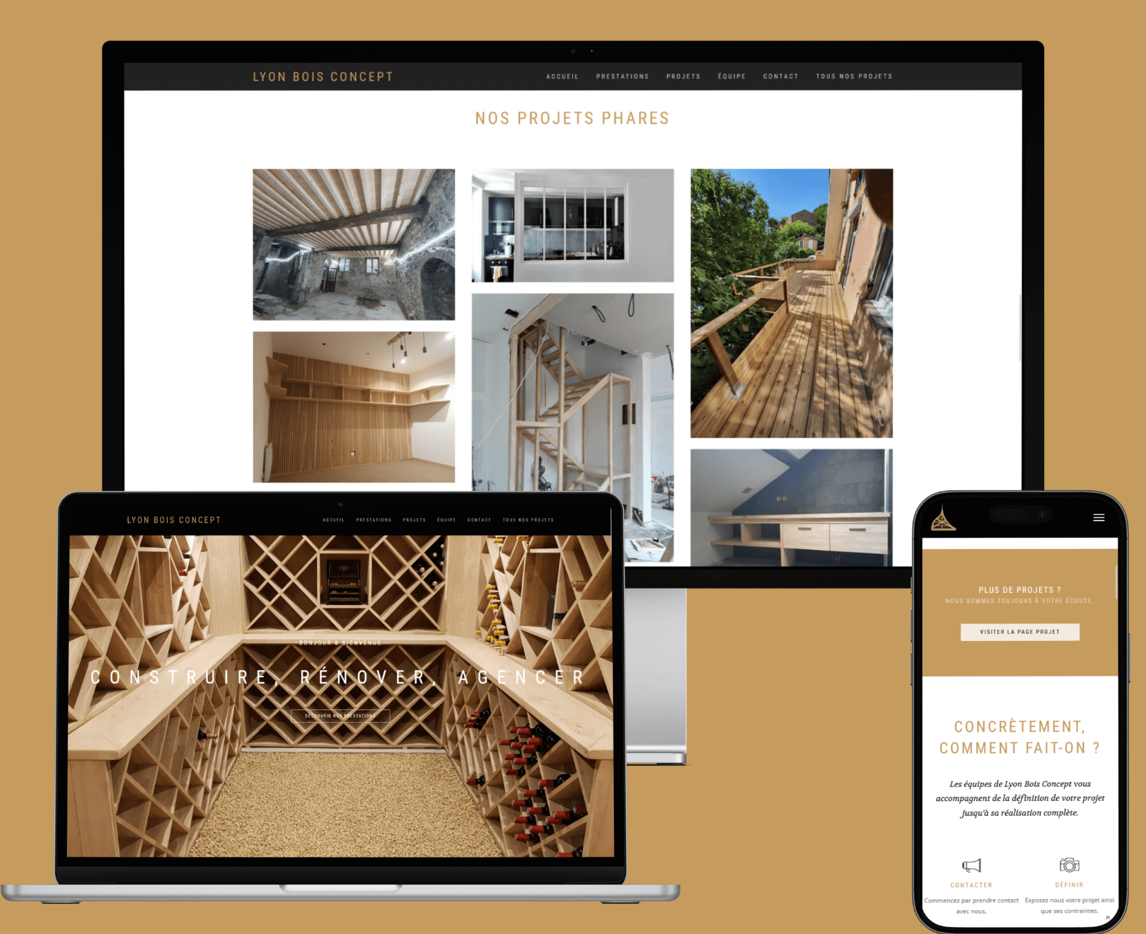 Comparaison 1ere : Site vitrine LyonBoisConcept