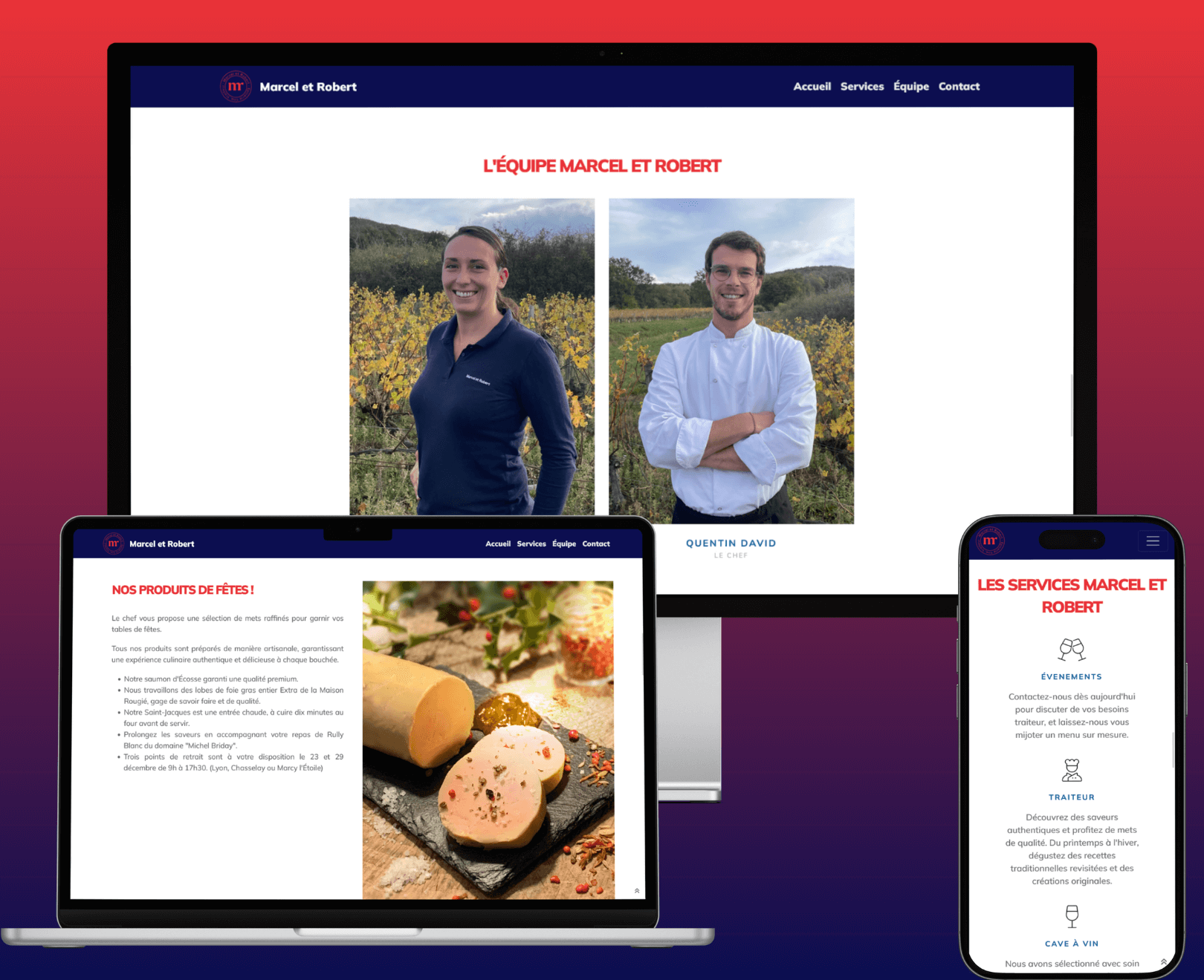Comparaison 2eme : Site vitrine Marcel et Robert