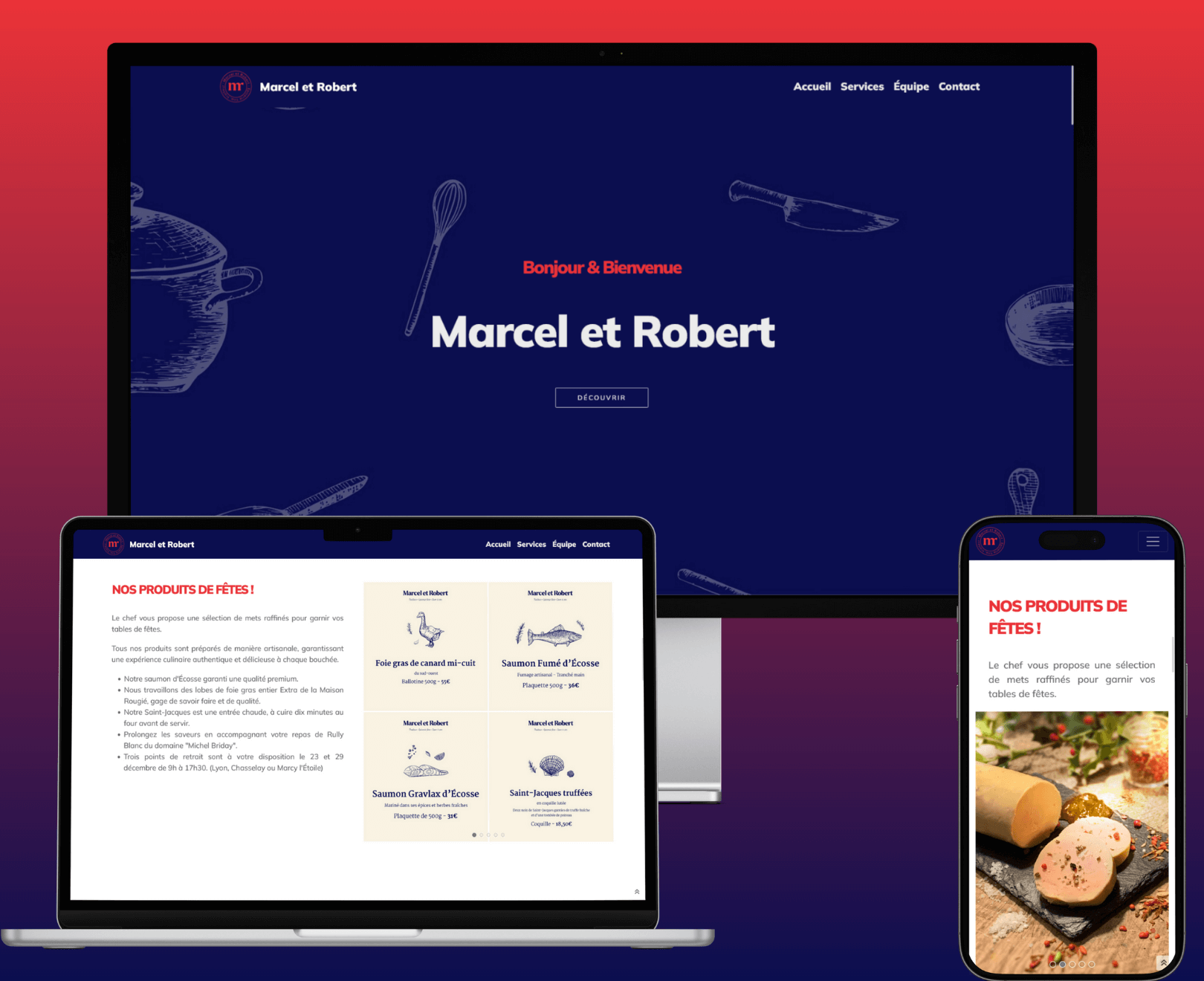 Comparaison 1ere : Site vitrine Marcel et Robert
